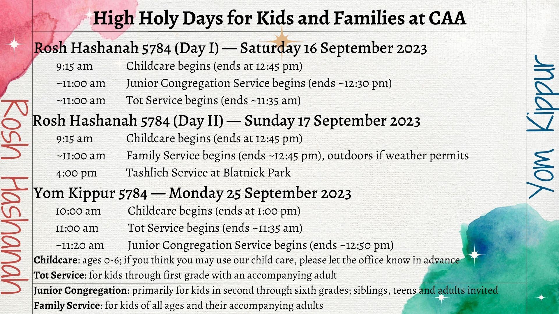 High Holy Days for Kids and Families at Congregation Agudat Achim
